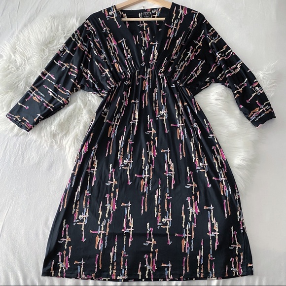 Slouchy Kimono Top • Deep V-Neck Dress - Picture 3 of 10